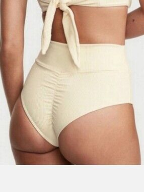 New!Montce Paula‎ Ribbed High Waisted Scrunch Butt Bikini Bottom
